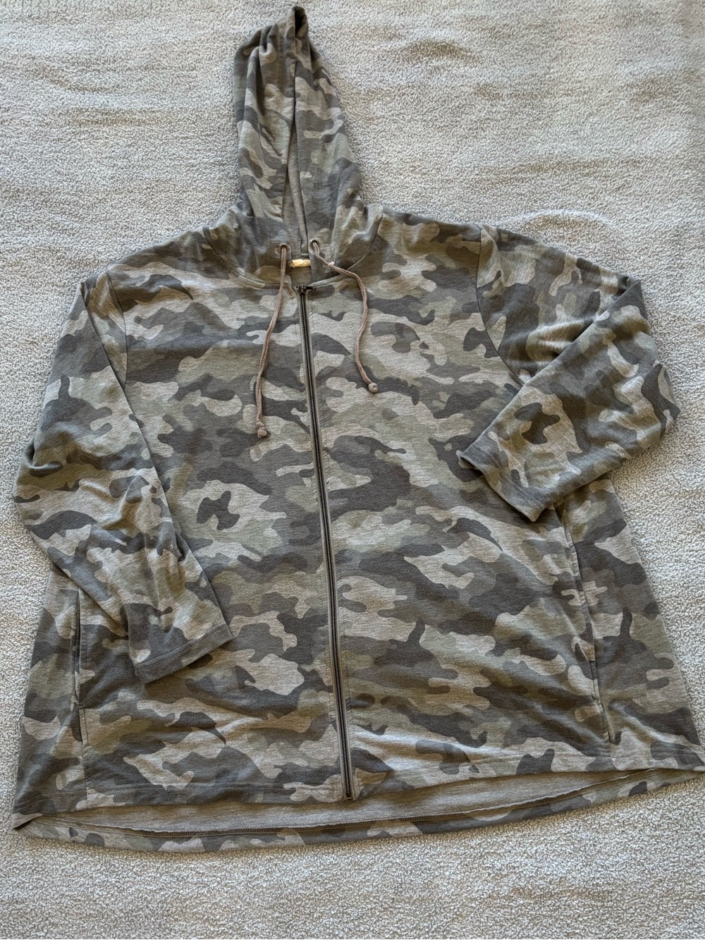 Jane and Delancey Gray & Olive Camo Zip Hoodie